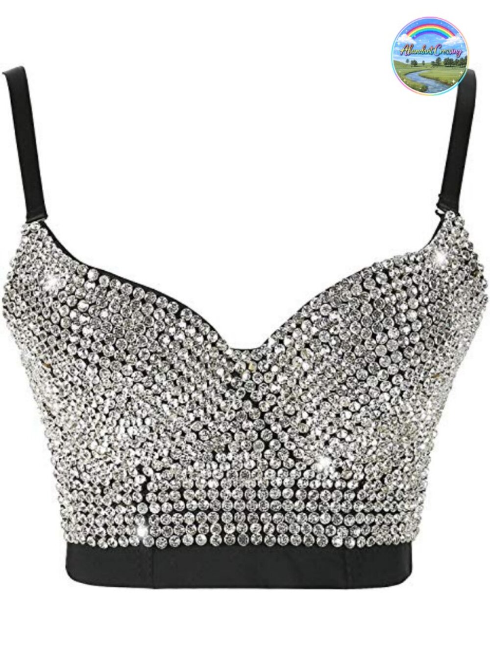 Rhinestone Bustier Corset Push-Up Crop Top Club Party Halloween